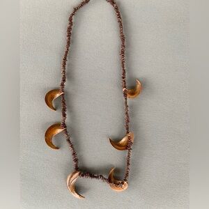 Vintage Wood Apple Seed Nut Necklace‎